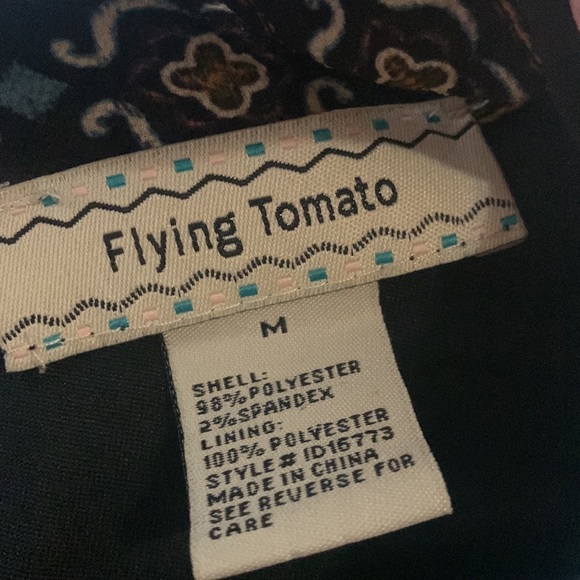 Flying Tomato Floral V-Neck Peasant Bell Sleeve Flowy Tunic Blouse Sz Medium - Picture 3 of 6